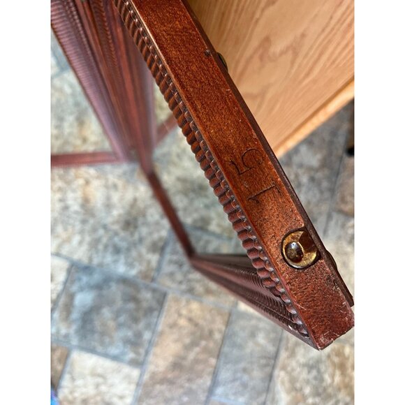 Antique Handmade Hand Carved Folding Wooden Mirror Perfect Symmetry Table Top 12 - Picture 6 of 10